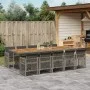 Set de comedor de jardín 11 pzas y cojines ratán sintético gris de , Conjuntos de jardín - Ref: Foro24-3210758, Precio: 884,5...