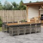 Set de comedor de jardín 11 pzas y cojines ratán sintético gris by , Garden sets - Ref: Foro24-3210758, Price: 901,38 €, Disc...