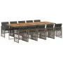 Set de comedor de jardín 11 pzas y cojines ratán sintético gris de , Conjuntos de jardín - Ref: Foro24-3210758, Precio: 884,5...