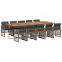 Set de comedor de jardín 11 pzas y cojines ratán sintético gris by , Garden sets - Ref: Foro24-3210758, Price: 901,38 €, Disc...