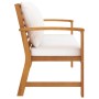 Garden bench 120 cm with cream cushions solid acacia wood by vidaXL, garden benches - Ref: Foro24-311829, Price: 173,16 €, Di...