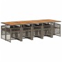 Set de comedor de jardín 11 pzas y cojines ratán sintético gris by , Garden sets - Ref: Foro24-3210758, Price: 901,38 €, Disc...