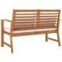 Garden bench 120 cm with cream cushions solid acacia wood by vidaXL, garden benches - Ref: Foro24-311829, Price: 173,16 €, Di...