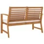 Garden bench 120 cm with cream cushions solid acacia wood by vidaXL, garden benches - Ref: Foro24-311829, Price: 170,69 €, Di...
