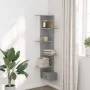 Estantería pared esquina madera gris hormigón 36,5x36,5x140 cm by , Shelves and shelves - Ref: Foro24-852630, Price: 51,13 €,...