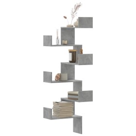 Eck-Wandregal aus grauem Holz und Beton 45x45x147cm von , Regale und Regale - Ref: Foro24-852639, Preis: 50,35 €, Rabatt: %