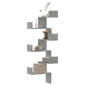 Eck-Wandregal aus grauem Holz und Beton 45x45x147cm von , Regale und Regale - Ref: Foro24-852639, Preis: 49,71 €, Rabatt: %