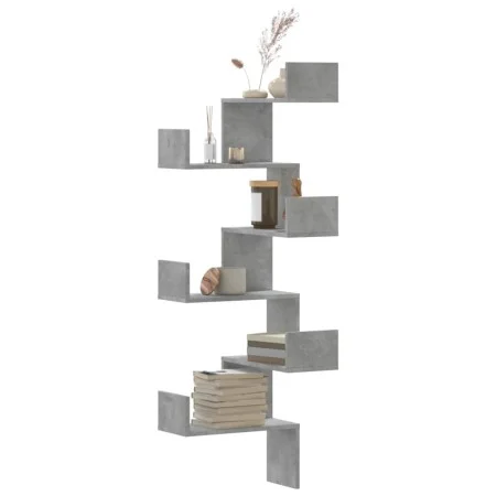 Estantería de pared de esquina madera gris hormigón 45x45x147cm by , Shelves and shelves - Ref: Foro24-852639, Price: 49,71 €...