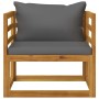Garden chair with dark gray cushions solid acacia wood by vidaXL, Modular outdoor sofas - Ref: Foro24-311867, Price: 118,34 €...