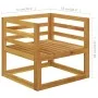 Gartenstuhl mit dunkelgrauen Kissen aus massivem Akazienholz von vidaXL, Modulare Sofas für den Außenbereich - Ref: Foro24-31...