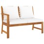 Garden bench 114.5 cm with cream cushions solid acacia wood by vidaXL, Modular outdoor sofas - Ref: Foro24-311836, Price: 189...