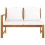 Garden bench 114.5 cm with cream cushions solid acacia wood by vidaXL, Modular outdoor sofas - Ref: Foro24-311836, Price: 189...