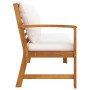 Garden bench 114.5 cm with cream cushions solid acacia wood by vidaXL, Modular outdoor sofas - Ref: Foro24-311836, Price: 189...
