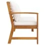 Garden bench 114.5 cm with cream cushions solid acacia wood by vidaXL, Modular outdoor sofas - Ref: Foro24-311836, Price: 189...