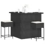 Tisch und hohe Gartenhocker 3-teilig mit schwarzen PE-Rattan-Kissen. von , Gartensets - Ref: Foro24-3261502, Preis: 393,47 €,...