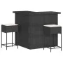 Tisch und hohe Gartenhocker 3-teilig mit schwarzen PE-Rattan-Kissen. von , Gartensets - Ref: Foro24-3261502, Preis: 393,47 €,...