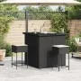 Tisch und hohe Gartenhocker 3-teilig mit schwarzen PE-Rattan-Kissen. von , Gartensets - Ref: Foro24-3261502, Preis: 393,47 €,...