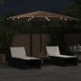 Gartenschirm mit LED-Lichtern, Stahlmast, braun, 324x324x247 cm. von , Sonnenschirme - Ref: Foro24-4005122, Preis: 124,13 €, ...
