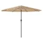 Sombrilla de jardín con LEDs poste acero marrón 324x324x247 cm de , Sombrillas - Ref: Foro24-4005122, Precio: 129,17 €, Descu...