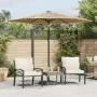 Gartenschirm mit LED-Lichtern, Stahlmast, braun, 268x268x226 cm. von , Sonnenschirme - Ref: Foro24-4005120, Preis: 109,38 €, ...