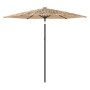 Sombrilla de jardín con LEDs poste acero marrón 268x268x226 cm by , Umbrellas - Ref: Foro24-4005120, Price: 96,52 €, Discount: %