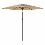Gartenschirm mit LED-Lichtern, Stahlmast, braun, 268x268x226 cm. von , Sonnenschirme - Ref: Foro24-4005120, Preis: 109,38 €, ...
