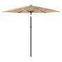 Sombrilla de jardín con LEDs poste acero marrón 268x268x226 cm by , Umbrellas - Ref: Foro24-4005120, Price: 96,52 €, Discount: %