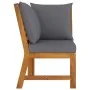 Solid acacia wood corner sofa with dark gray cushions by vidaXL, Modular outdoor sofas - Ref: Foro24-311841, Price: 115,34 €,...
