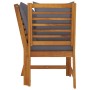 Ecksofa aus massivem Akazienholz mit dunkelgrauen Kissen von vidaXL, Modulare Sofas für den Außenbereich - Ref: Foro24-311841...