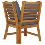 Ecksofa aus massivem Akazienholz mit dunkelgrauen Kissen von vidaXL, Modulare Sofas für den Außenbereich - Ref: Foro24-311841...