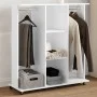 Armario con ruedas madera ingeniería blanco 102x38x110 cm by , Clothing and closet storage - Ref: Foro24-848031, Price: 122,5...