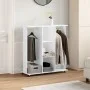 Rollschrank aus weißem Ingenieurholz mit Rädern, 102x38x110 cm. von , Aufbewahrung von Kleidung und Schränken - Ref: Foro24-8...