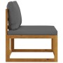2-teilige Gartensofagarnitur mit Kissen aus massivem Akazienholz von vidaXL, Modulare Sofas für den Außenbereich - Ref: Foro2...