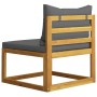2-teilige Gartensofagarnitur mit Kissen aus massivem Akazienholz von vidaXL, Modulare Sofas für den Außenbereich - Ref: Foro2...