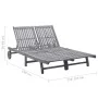 Liege für 2 Personen aus massivem Akazienholz von vidaXL, Liegen - Ref: Foro24-311874, Preis: 314,50 €, Rabatt: %