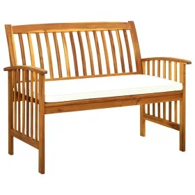 Garden bench with cushions 119 cm solid acacia wood by vidaXL, garden benches - Ref: Foro24-312132, Price: 135,93 €, Discount: %