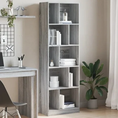 Ingenieurholzregal in Sonoma-Grau 57x28,5x174 cm von , Bücherregale und Regale - Ref: Foro24-847994, Preis: 79,21 €, Rabatt: %