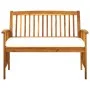 Garden bench with cushions 119 cm solid acacia wood by vidaXL, garden benches - Ref: Foro24-312132, Price: 135,93 €, Discount: %