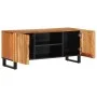 Mueble de TV madera maciza de acacia 105x34x46 cm de , Almacenamiento para CD y DVD - Ref: Foro24-377437, Precio: 114,72 €, D...