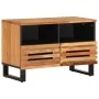 Mueble de TV madera maciza de acacia 70x34x46 cm de , Almacenamiento para CD y DVD - Ref: Foro24-377442, Precio: 68,96 €, Des...