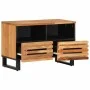 Mueble de TV madera maciza de acacia 70x34x46 cm de , Almacenamiento para CD y DVD - Ref: Foro24-377442, Precio: 68,96 €, Des...