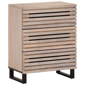 Massiver Sideboard aus weißem Mangoholz 60x34x75 cm von , Schließfächer und Lagerschränke - Ref: Foro24-377454, Preis: 148,61...
