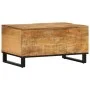 Mesa de centro de madera maciza de mango rugosa 80x51x40 cm de , Mesas de centro - Ref: Foro24-377456, Precio: 77,23 €, Descu...