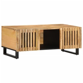 Mesa de centro de madera maciza de mango rugosa 100x55x40 cm by , Coffee table - Ref: Foro24-377496, Price: 119,66 €, Discoun...