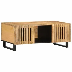 Mesa de centro de madera maciza de mango rugosa 100x55x40 cm by , Coffee table - Ref: Foro24-377496, Price: 118,40 €, Discoun...
