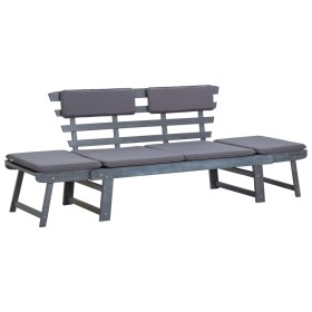 Garden bench with cushions 2 in 1 190 cm gray acacia wood by vidaXL, garden benches - Ref: Foro24-312119, Price: 298,00 €, Di...