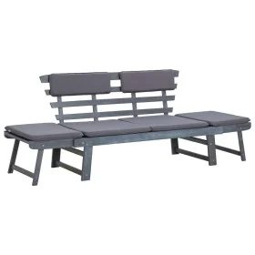 Garden bench with cushions 2 in 1 190 cm gray acacia wood by vidaXL, garden benches - Ref: Foro24-312119, Price: 291,85 €, Di...