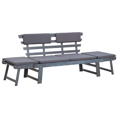 Banco de jardín con cojines 2 en 1 190 cm gris madera de acacia de vidaXL, Bancos de jardín - Ref: Foro24-312119, Precio: 297...