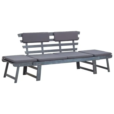 Garden bench with cushions 2 in 1 190 cm gray acacia wood by vidaXL, garden benches - Ref: Foro24-312119, Price: 291,85 €, Di...