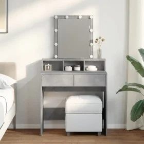 Tocador con luces LED gris hormigón 80x41x144,5 cm by , Bedroom Dressers - Ref: Foro24-848181, Price: 116,28 €, Discount: %